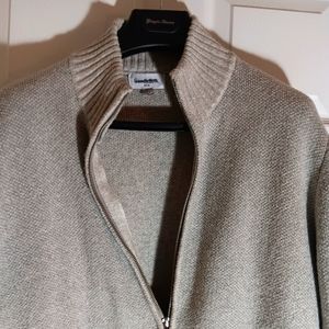 Mens Zip-Up Sweater with Mock-Neck Collar